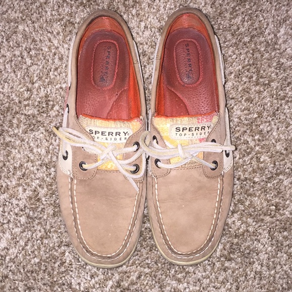 Sperry Shoes - Sperry Top-Siders W/ Orange and Pink Sides